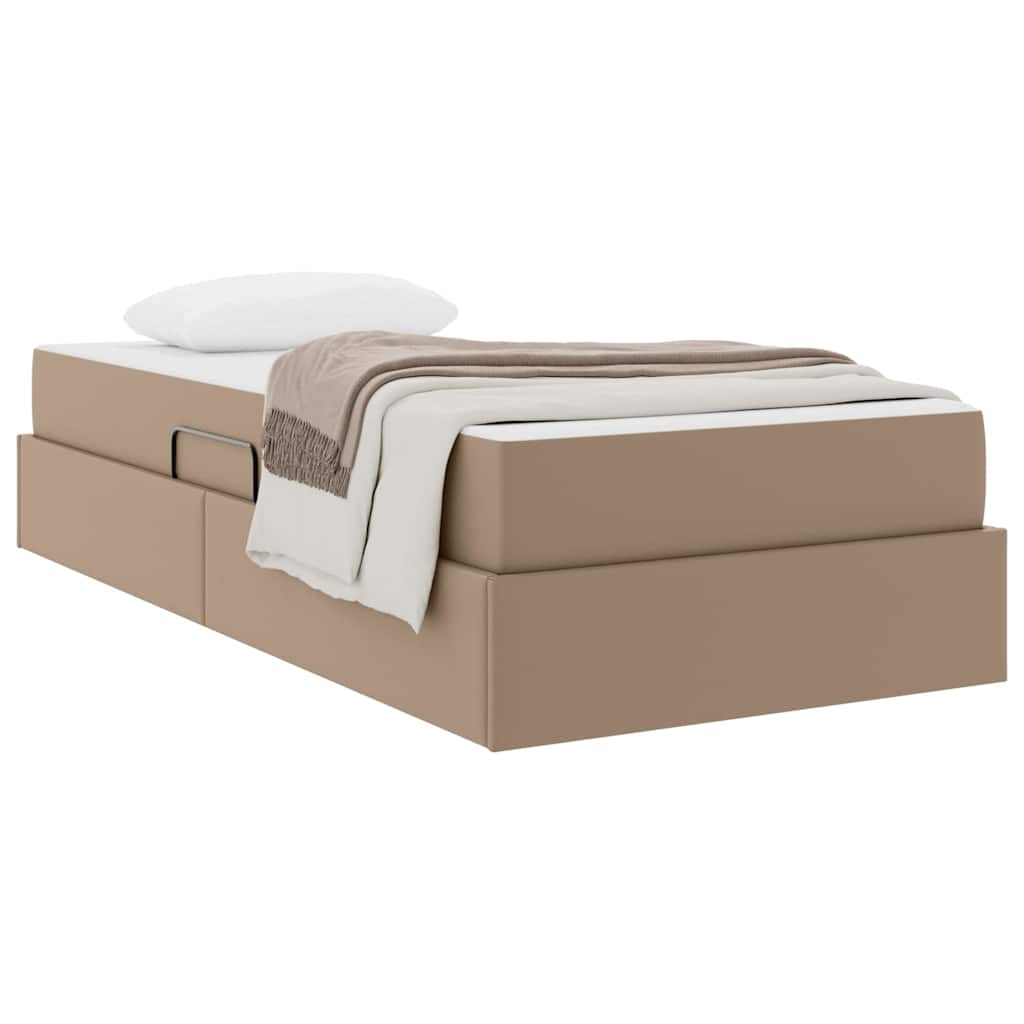Letto con contenitore e materasso 2 pcs Cappuccino Pelle | homemem39