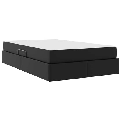 Letto con contenitore e materasso 2 pcs Nero Pelle | homemem39