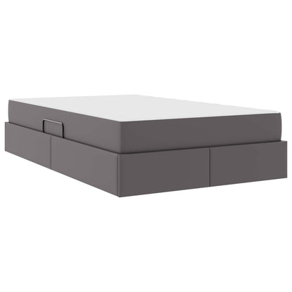 Letto con contenitore e materasso 2 pcs Grigio Pelle | homemem39