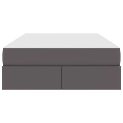 Letto con contenitore e materasso 2 pcs Grigio Pelle | homemem39