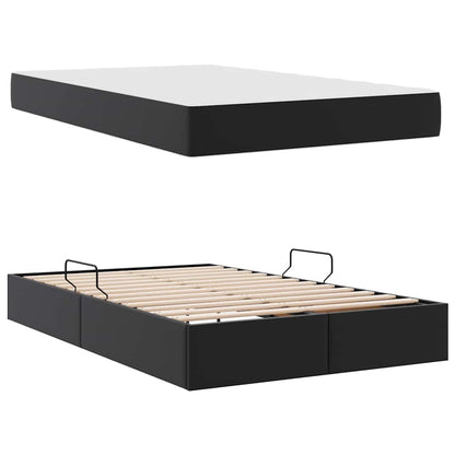 Letto con contenitore e materasso 2 pcs Nero Pelle | homemem39