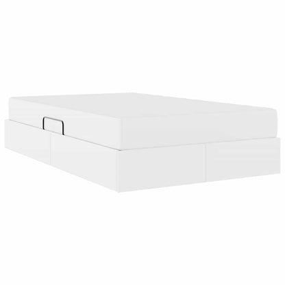 Letto con contenitore e materasso 2 pcs Bianco Pelle | homemem39