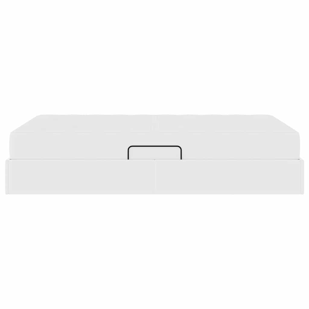 Letto con contenitore e materasso 2 pcs Bianco Pelle | homemem39