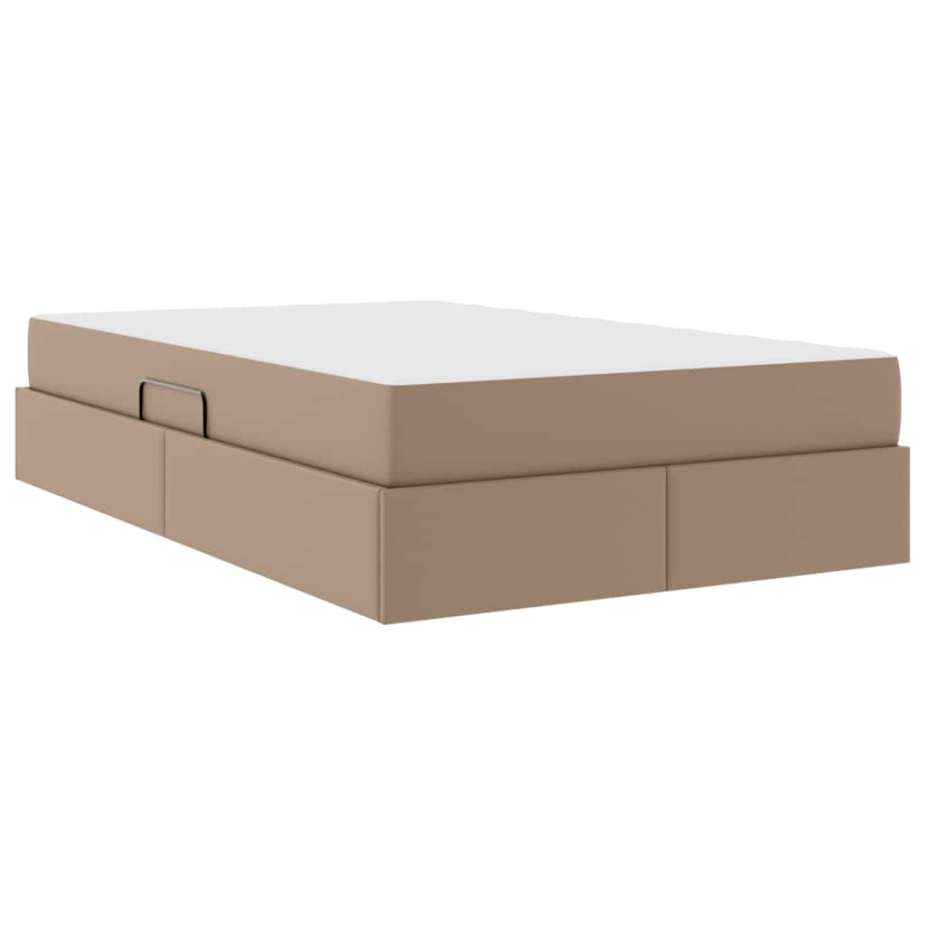 Letto con contenitore e materasso 2 pcs Cappuccino Pelle | homemem39