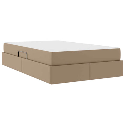 Letto con contenitore e materasso 2 pz Cappuccino Pelle | homemem39