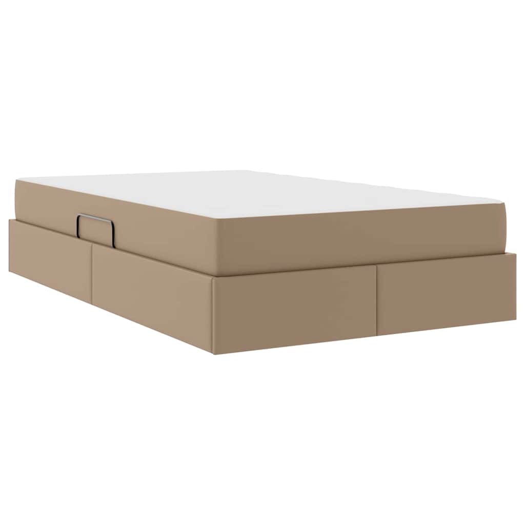 Letto con contenitore e materasso 2 pcs Cappuccino Pelle | homemem39