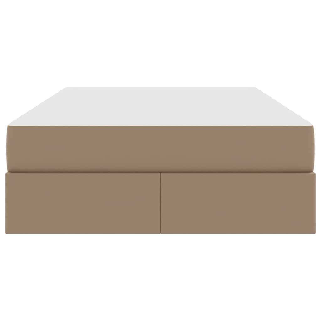 Letto con contenitore e materasso 2 pcs Cappuccino Pelle | homemem39