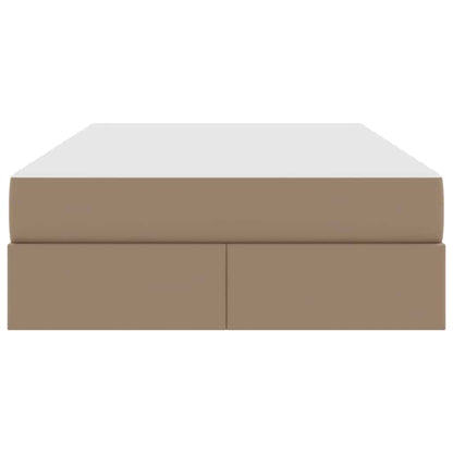 Letto con contenitore e materasso 2 pcs Cappuccino Pelle | homemem39