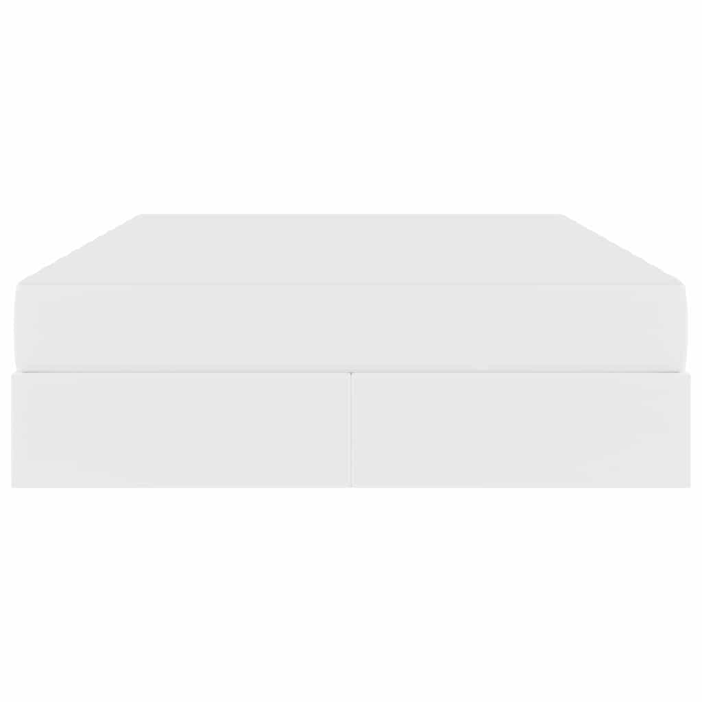Letto con contenitore e materasso 2 pcs Bianco Pelle | homemem39
