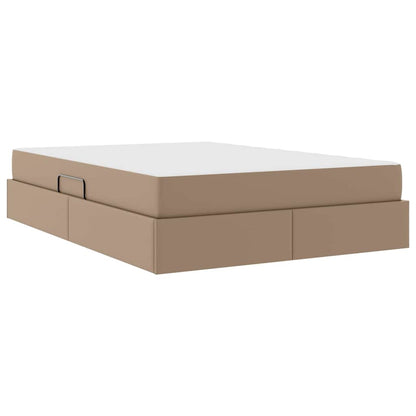 Letto con contenitore e materasso 2 pcs Cappuccino Pelle | homemem39