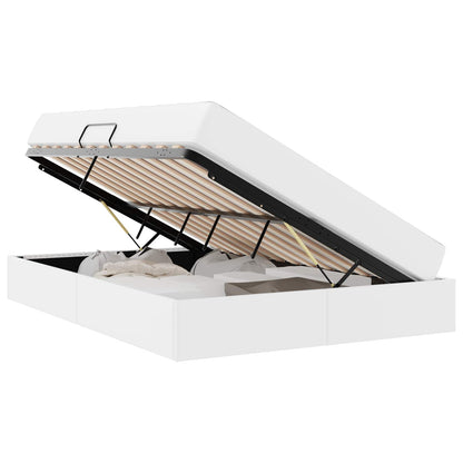 Letto con contenitore e materasso 2 pcs Bianco Pelle | homemem39