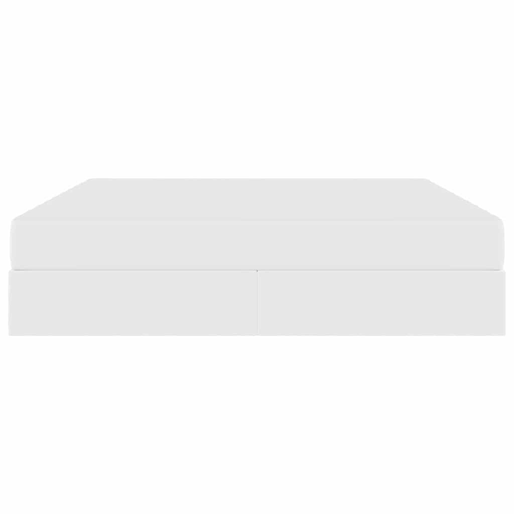 Letto con contenitore e materasso 2 pcs Bianco Pelle | homemem39