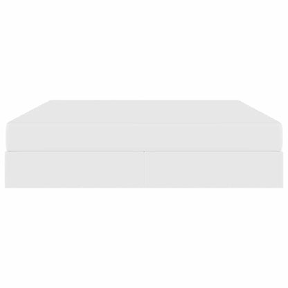 Letto con contenitore e materasso 2 pcs Bianco Pelle | homemem39