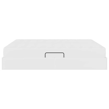 Letto con contenitore e materasso 2 pcs Bianco Pelle | homemem39