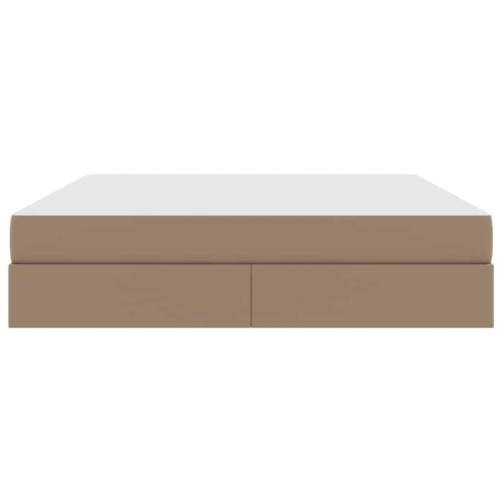 Letto con contenitore e materasso 2 pcs Cappuccino Pelle | homemem39