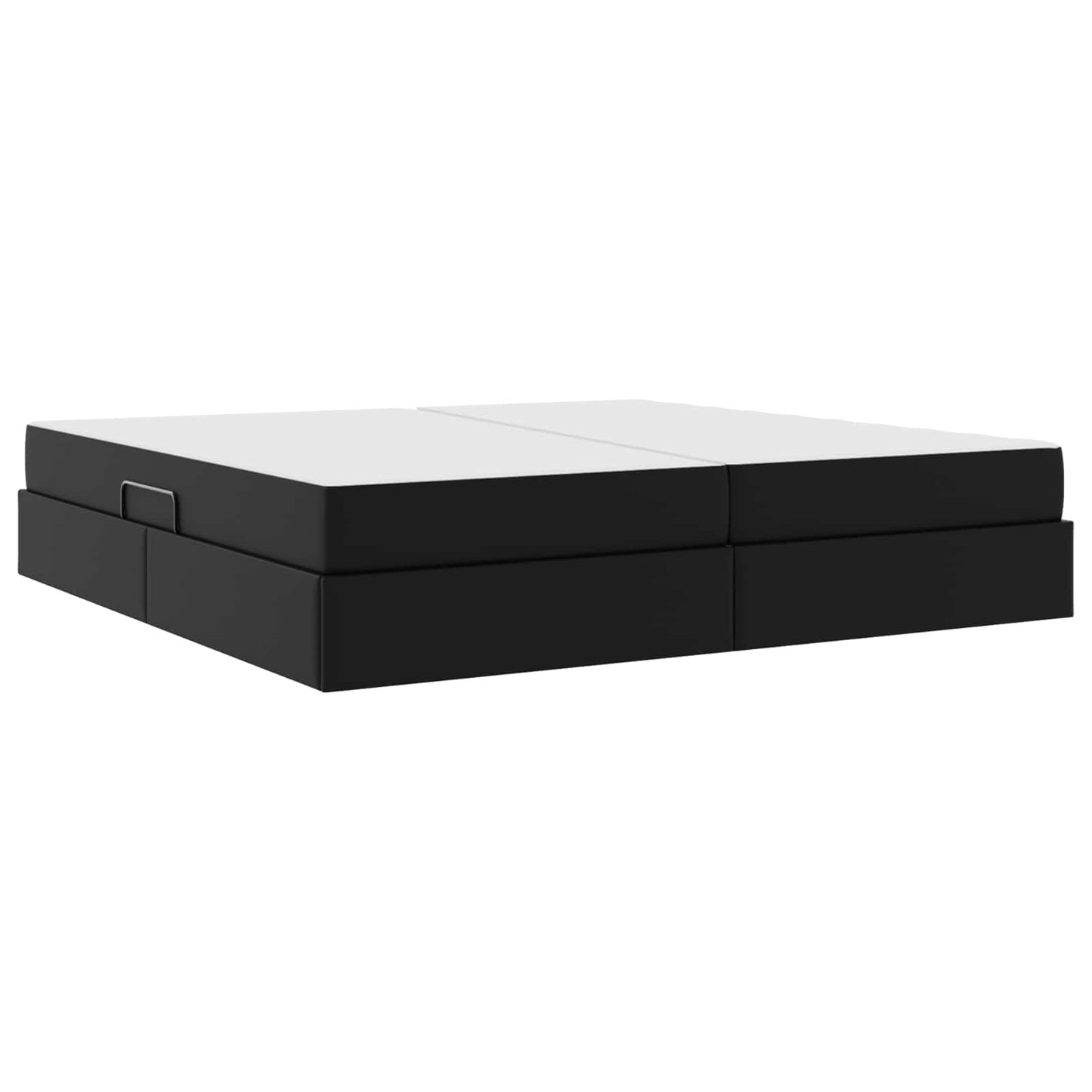 Letto con contenitore e materasso 2 pcs Nero Pelle | homemem39