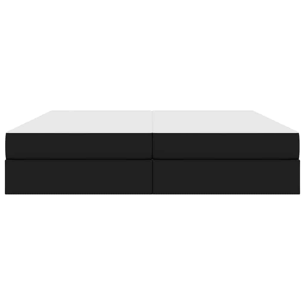 Letto con contenitore e materasso 2 pcs Nero Pelle | homemem39
