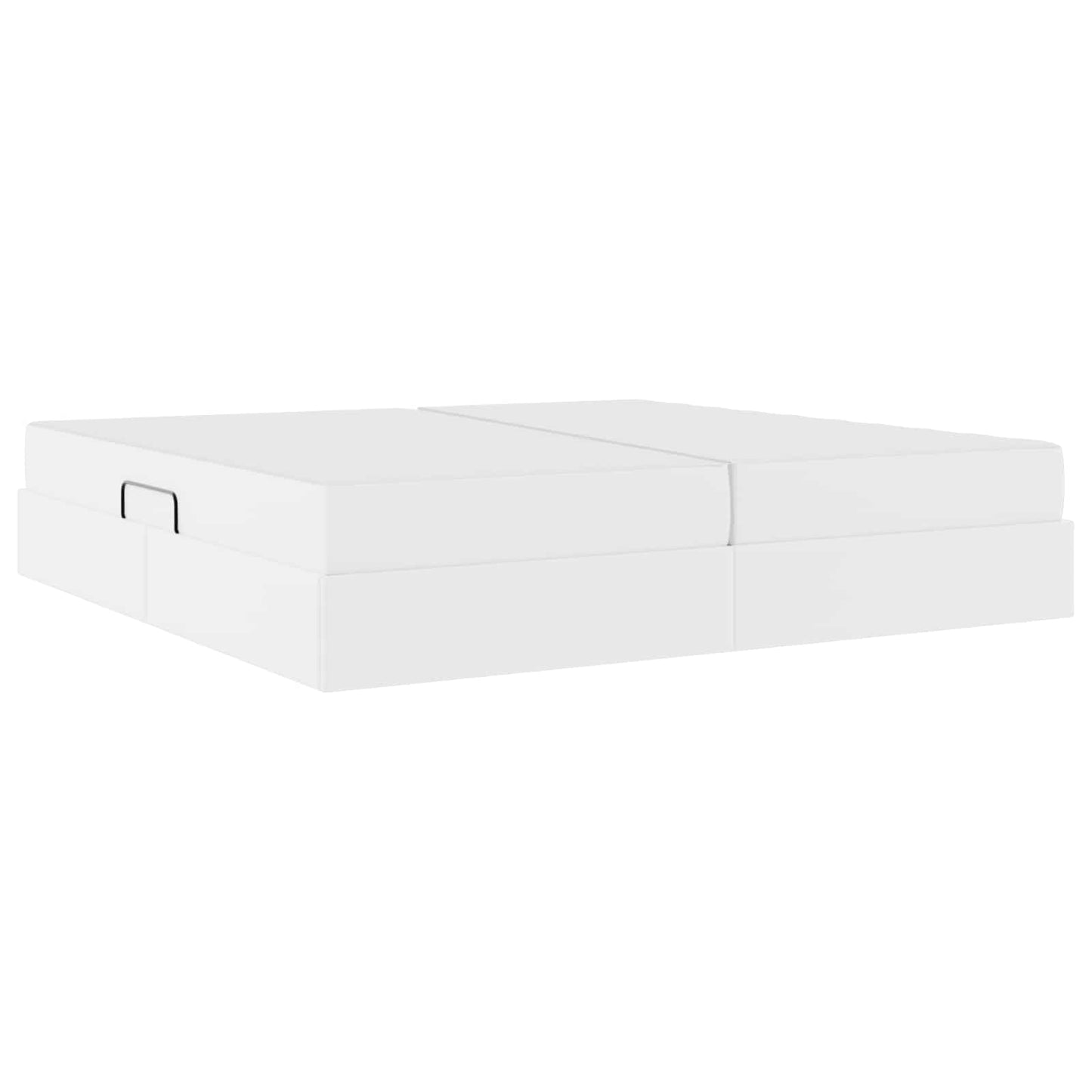Letto con contenitore e materasso 2 pcs Bianco Pelle | homemem39