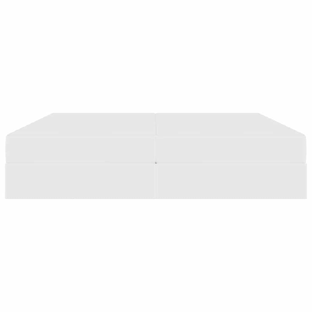 Letto con contenitore e materasso 2 pcs Bianco Pelle | homemem39
