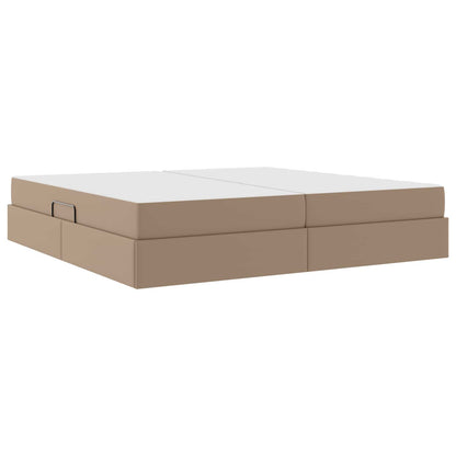 Letto con contenitore e materasso 2 pcs Cappuccino Pelle | homemem39