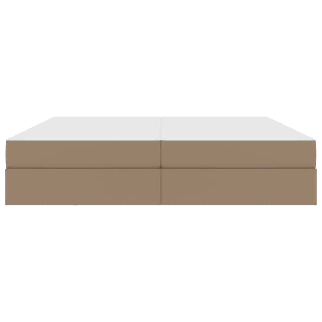 Letto con contenitore e materasso 2 pcs Cappuccino Pelle | homemem39