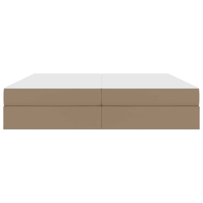 Letto con contenitore e materasso 2 pcs Cappuccino Pelle | homemem39