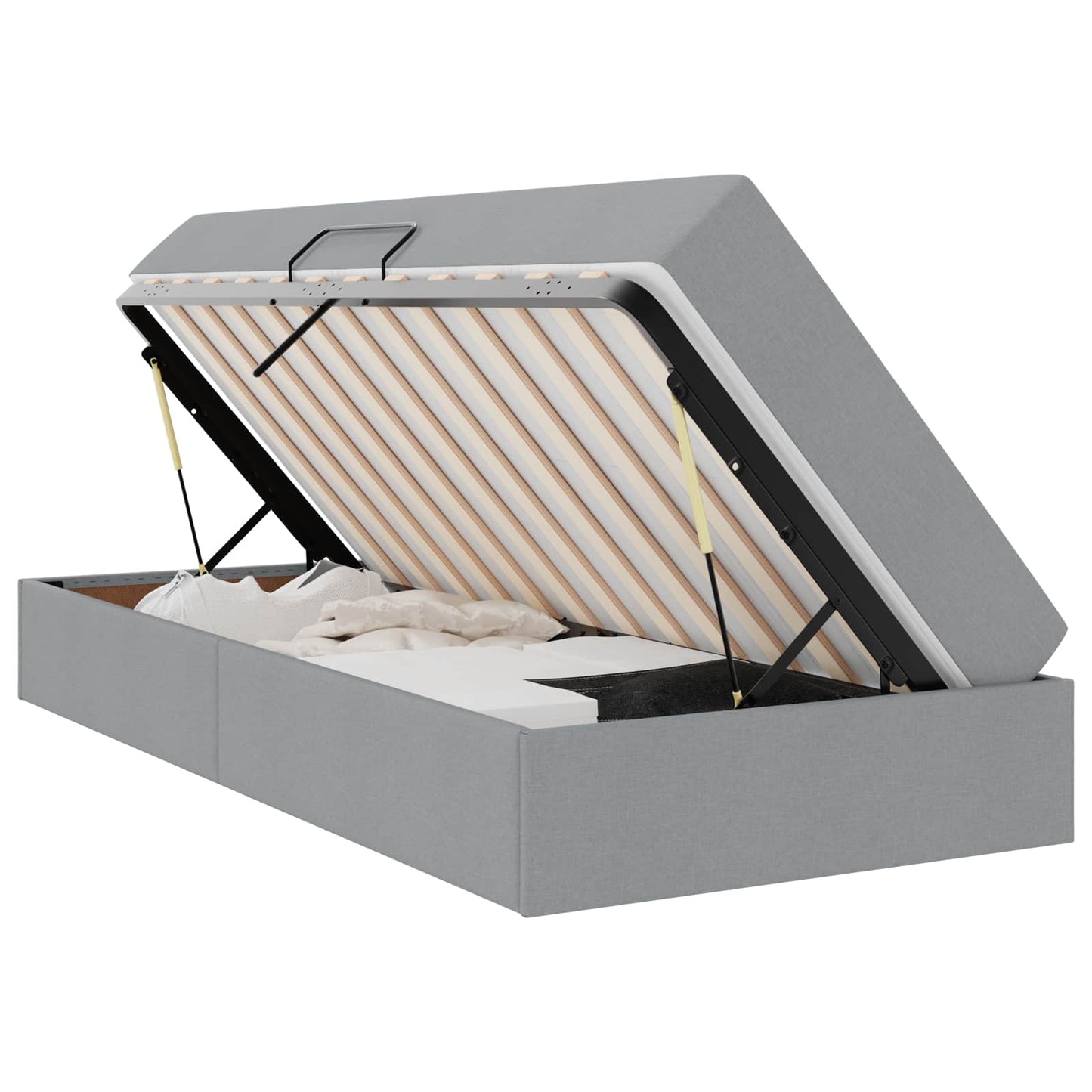 Letto con contenitore e materasso Grigio chiaro 90 x 190 cm | homemem39