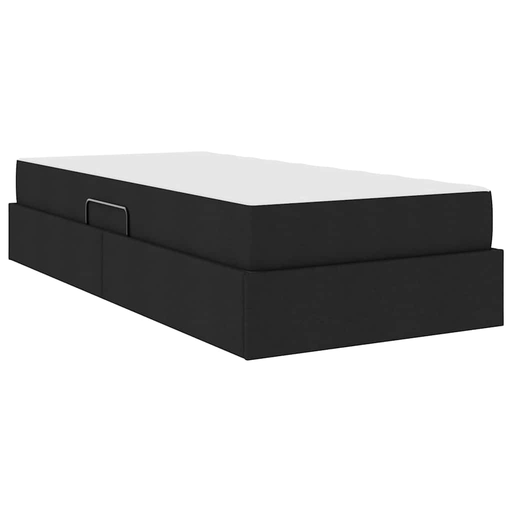 Letto con contenitore e materasso Nero 90 x 190 cm Poliestere | homemem39