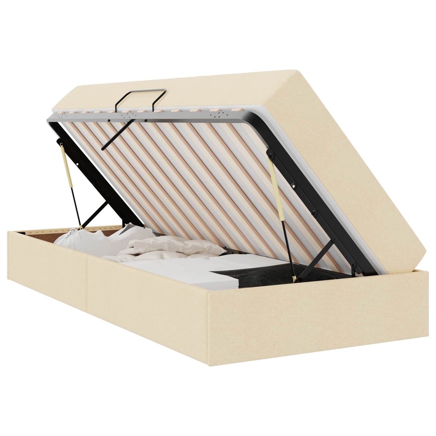 Letto con contenitore e materasso Crema 90 x 190 cm Poliestere | homemem39