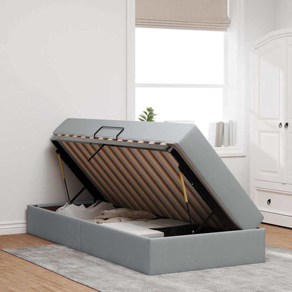 Letto con contenitore e materasso Grigio chiaro 90 x 200 cm | homemem39