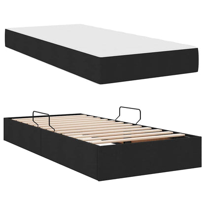 Letto con contenitore e materasso Nero 90 x 200 cm Poliestere | homemem39