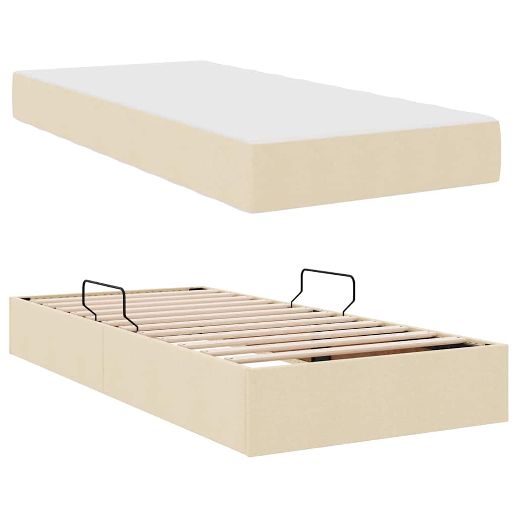 Letto con contenitore e materasso Crema 90 x 200 cm Poliestere | homemem39