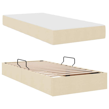 Letto con contenitore e materasso Crema 90 x 200 cm Poliestere | homemem39
