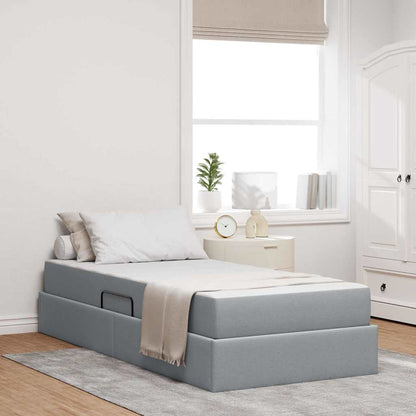 Letto con contenitore e materasso Grigio chiaro 100 x 200 cm | homemem39