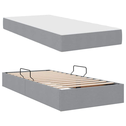 Letto con contenitore e materasso Grigio chiaro 100 x 200 cm | homemem39