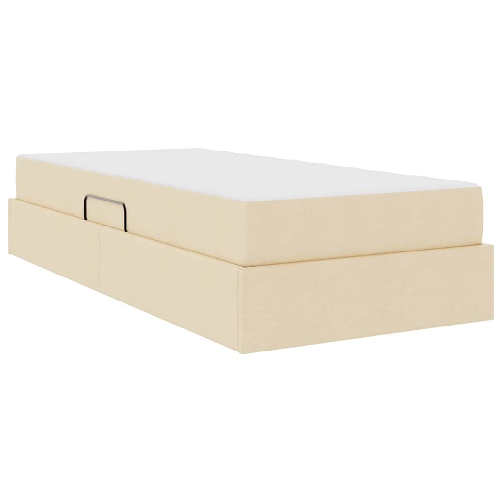 Letto con contenitore e materasso Crema 100 x 200 cm Poliestere | homemem39