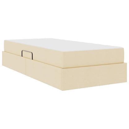 Letto con contenitore e materasso Crema 100 x 200 cm Poliestere | homemem39