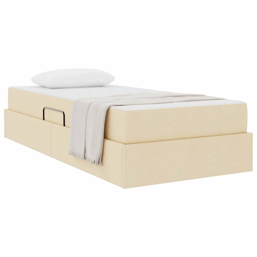 Letto con contenitore e materasso Crema 100 x 200 cm Poliestere | homemem39