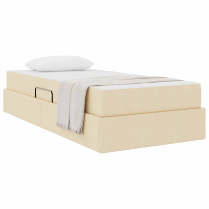 Letto con contenitore e materasso Crema 100 x 200 cm Poliestere | homemem39