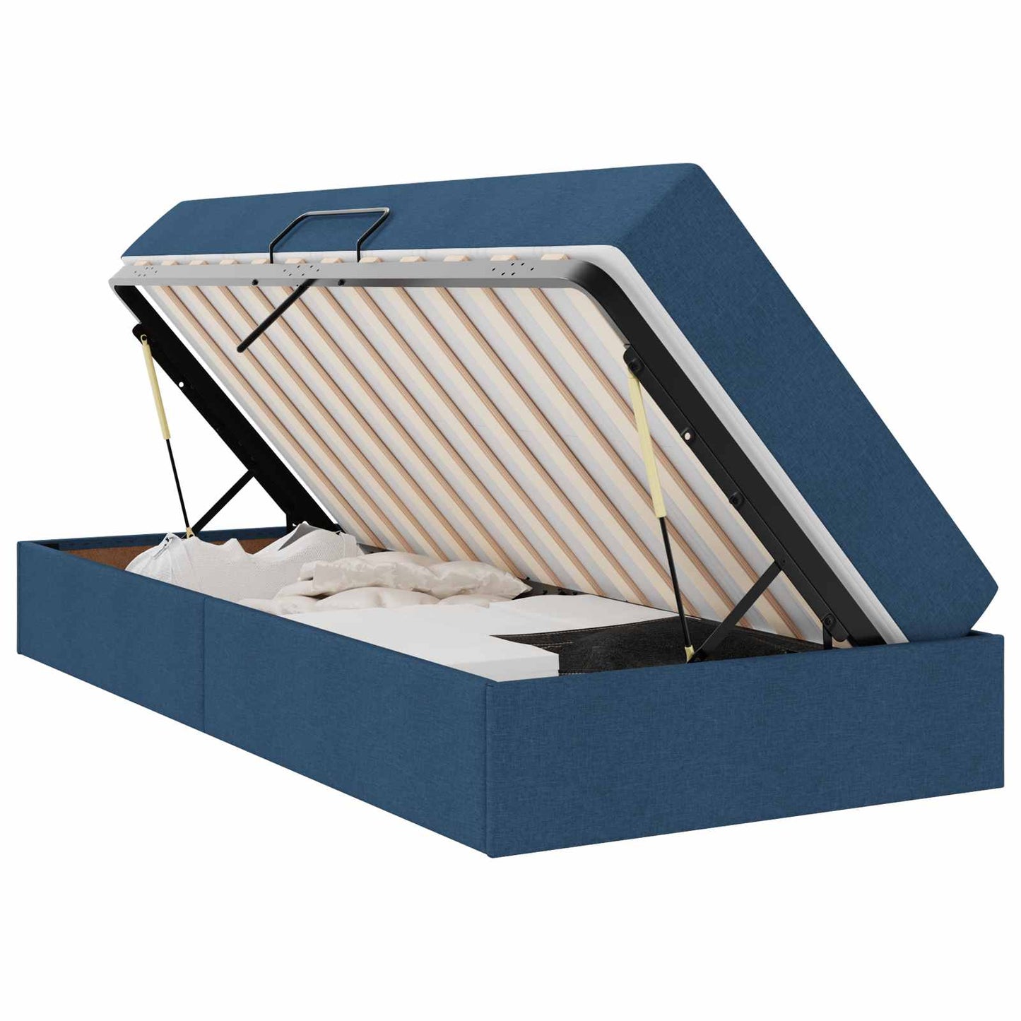Letto con contenitore e materasso Blu 100 x 200 cm Poliestere | homemem39