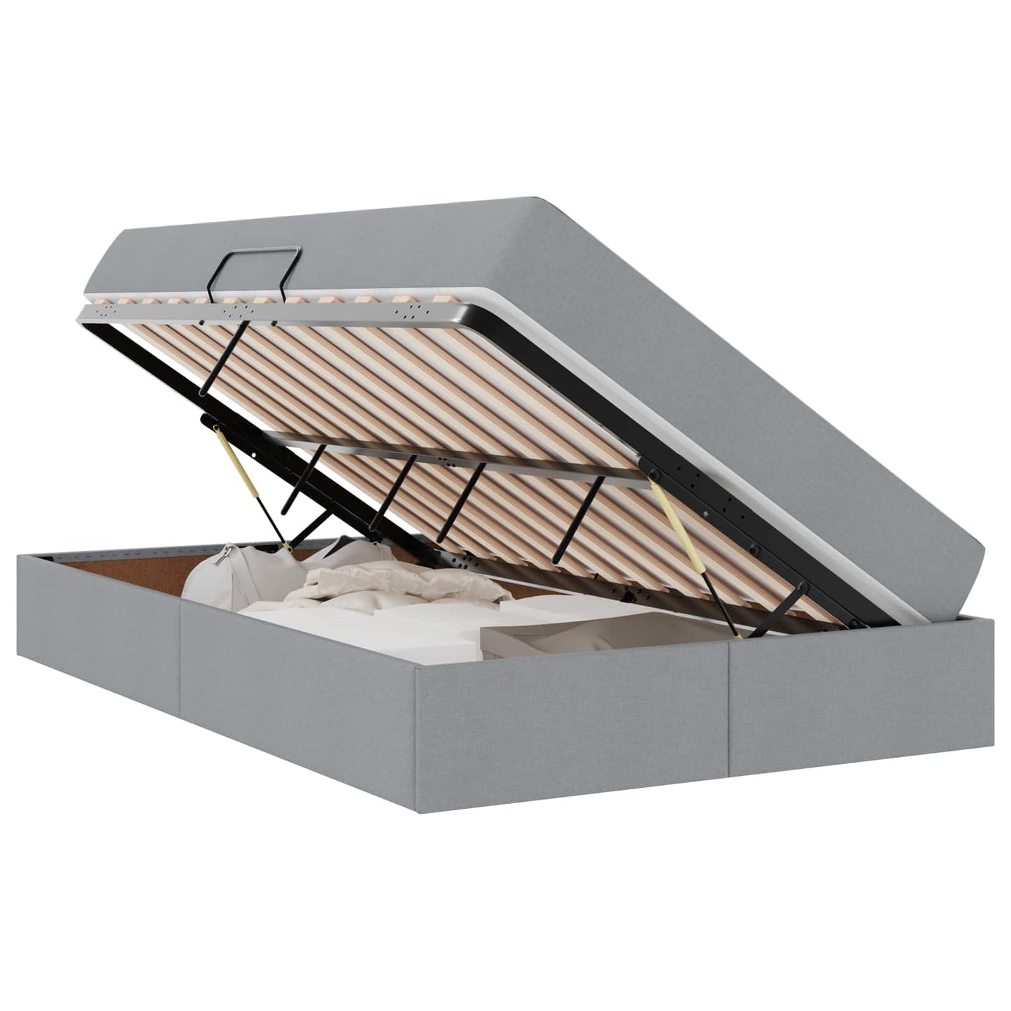 Letto con contenitore e materasso Grigio chiaro 120 x 190 cm | homemem39