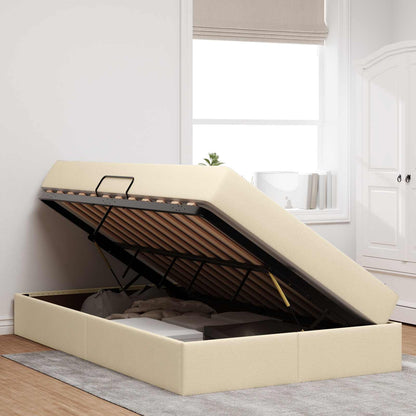 Letto con contenitore e materasso Crema 120 x 190 cm Poliestere | homemem39