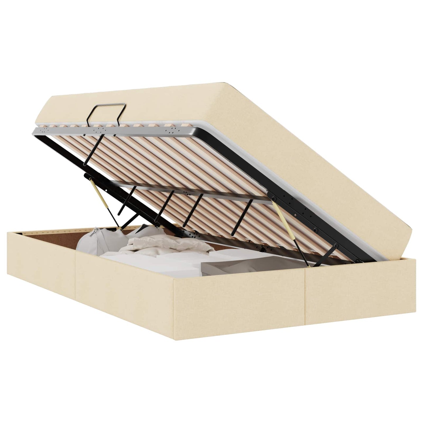 Letto con contenitore e materasso Crema 120 x 190 cm Poliestere | homemem39