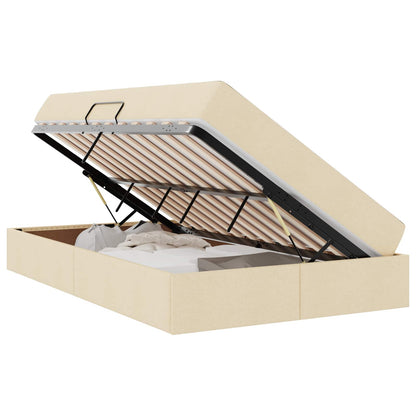 Letto con contenitore e materasso Crema 120 x 190 cm Poliestere | homemem39