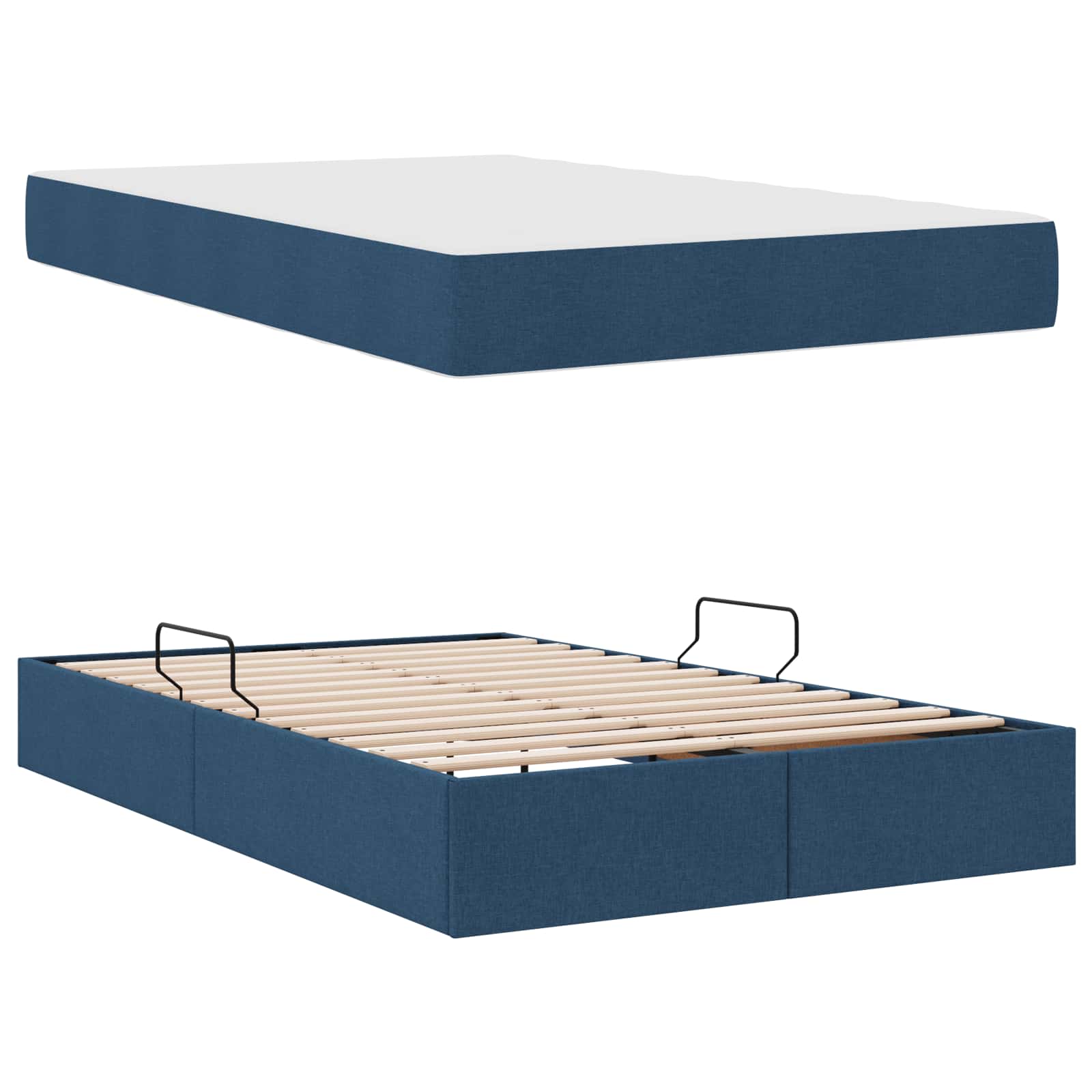 Letto con contenitore e materasso Blu 120 x 190 cm Poliestere | homemem39