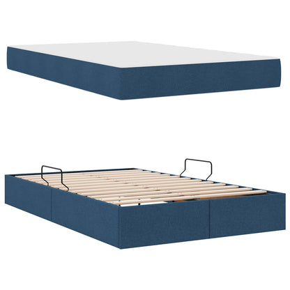 Letto con contenitore e materasso Blu 120 x 190 cm Poliestere | homemem39
