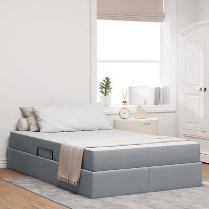Letto con contenitore e materasso Grigio chiaro 120 x 200 cm | homemem39