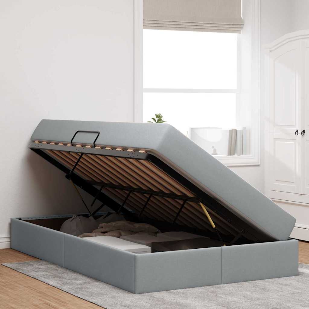 Letto con contenitore e materasso Grigio chiaro 120 x 200 cm | homemem39