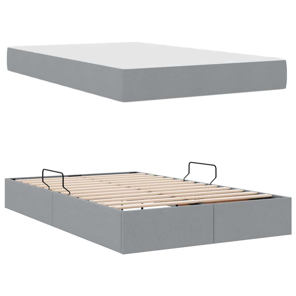 Letto con contenitore e materasso Grigio chiaro 120 x 200 cm | homemem39