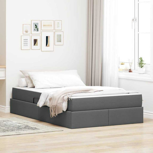 Letto con contenitore e materasso Grigio scuro 120 x 200 cm | homemem39